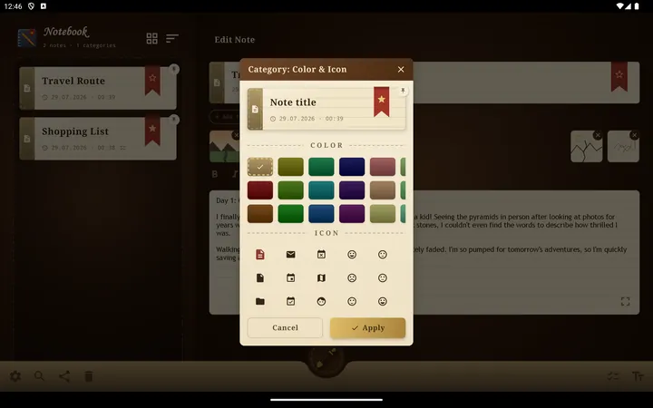 Tablet screenshot